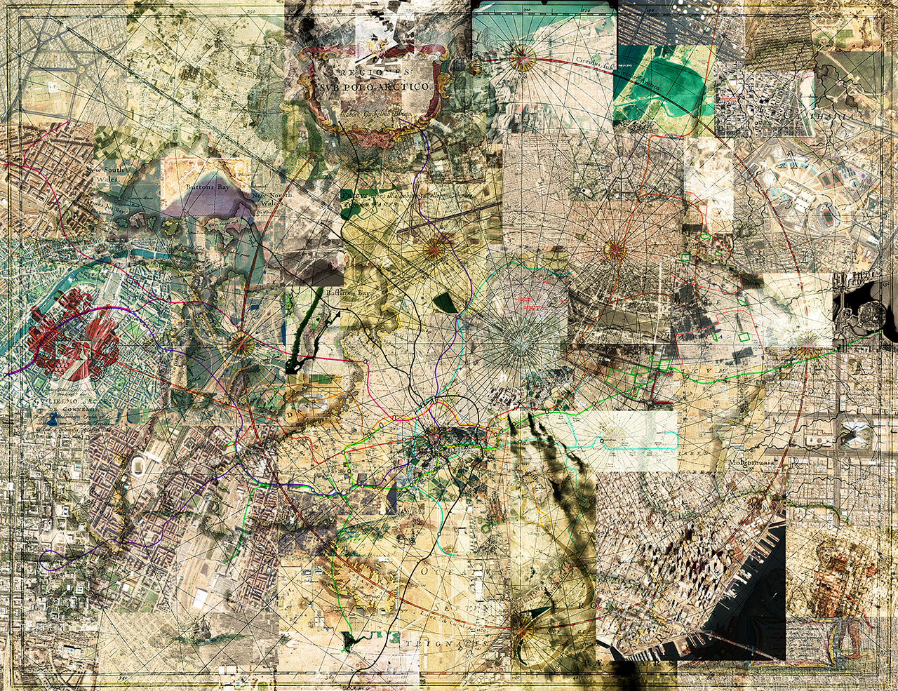 Transurbancias. Vista de la instalación en el Palacio de Altamira